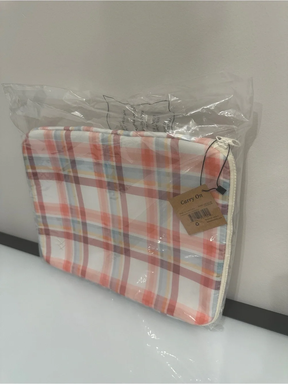 Thread Coral Plaid Laptop Pouch - 17in Laptop
